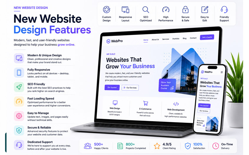 New Website Design Company Features