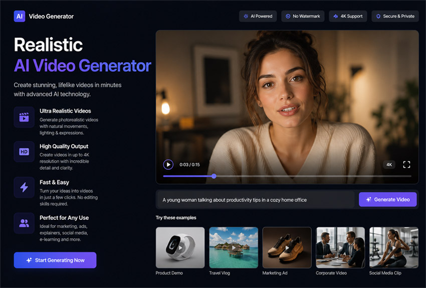 Realistic AI Video Generator